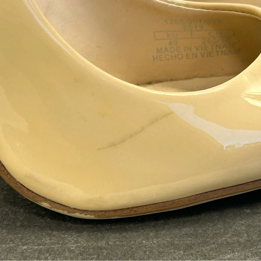 Zara light beige tan brown patent high heel pumps Sz 40 - Picture 11 of 12
